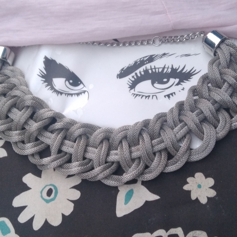 Metal Y2k Necklace Braided Knot Design